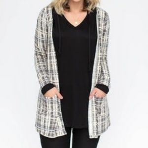 Gray plaid cardi